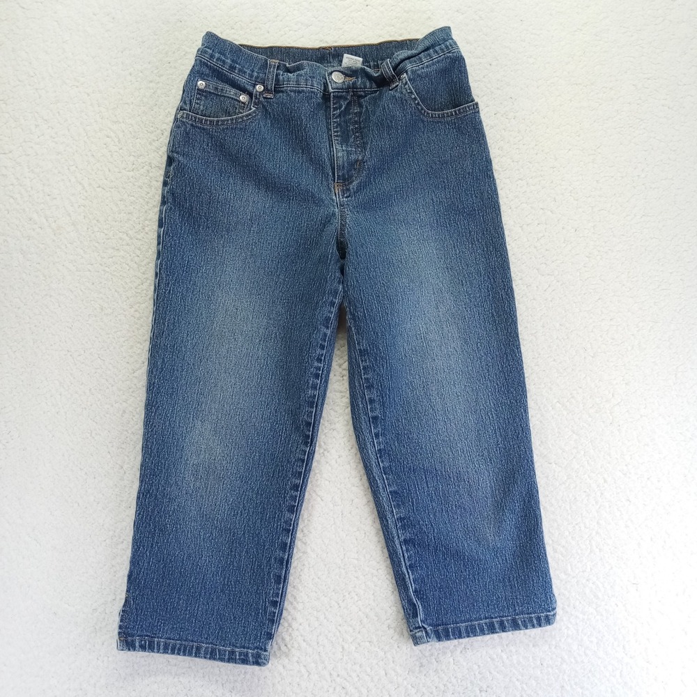 Sonoma Life+Style Womens Medium Wash Stretch Denim Capri Cropped Jeans Size 6